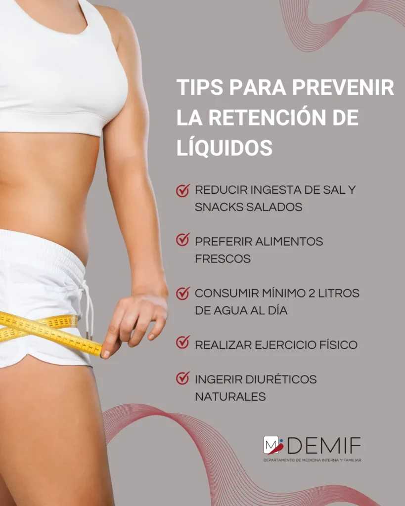 prevenir la retención de líquidos